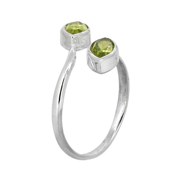 New Gorgeous 925 Silver Natural Peridot Ring - Picture 3 of 8